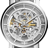Buy Shop Fossil Boyfriend Automatic Skeleton Silver Dial Silver Steel Strap Watch for Women - ME3067 USA Online