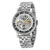 Buy Shop Fossil Boyfriend Automatic Skeleton Silver Dial Silver Steel Strap Watch for Women - ME3067 USA Online