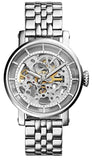 Buy Shop Fossil Boyfriend Automatic Skeleton Silver Dial Silver Steel Strap Watch for Women - ME3067 USA Online