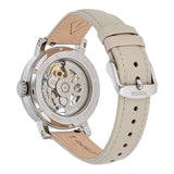 Buy Shop Fossil Boyfriend Automatic Skeleton Silver Dial White Leather Strap Watch for Women - ME3069 USA Online