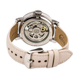 Buy Shop Fossil Boyfriend Automatic Skeleton Silver Dial White Leather Strap Watch for Women - ME3069 USA Online