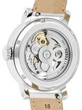 Buy Shop Fossil Boyfriend Automatic Skeleton Silver Dial White Leather Strap Watch for Women - ME3069 USA Online