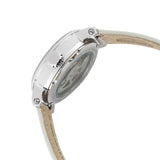 Buy Shop Fossil Boyfriend Automatic Skeleton Silver Dial White Leather Strap Watch for Women - ME3069 USA Online