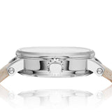 Buy Shop Fossil Boyfriend Automatic Skeleton Silver Dial White Leather Strap Watch for Women - ME3069 USA Online