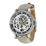 Buy Shop Fossil Boyfriend Automatic Skeleton Silver Dial White Leather Strap Watch for Women - ME3069 USA Online
