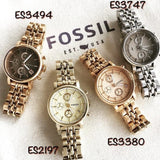 Buy Shop Fossil Boyfriend Chronograph Brown Dial Rose Gold Steel Strap Watch for Women - ES3494 USA Online