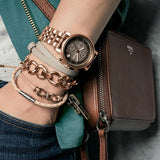 Buy Shop Fossil Boyfriend Chronograph Brown Dial Rose Gold Steel Strap Watch for Women - ES3494 USA Online