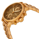 Buy Shop Fossil Boyfriend Chronograph Brown Dial Rose Gold Steel Strap Watch for Women - ES3494 USA Online