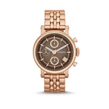 Buy Shop Fossil Boyfriend Chronograph Brown Dial Rose Gold Steel Strap Watch for Women - ES3494 USA Online