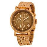 Buy Shop Fossil Boyfriend Chronograph Brown Dial Rose Gold Steel Strap Watch for Women - ES3494 USA Online