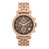 Buy Shop Fossil Boyfriend Chronograph Brown Dial Rose Gold Steel Strap Watch for Women - ES3494 USA Online