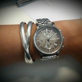 Buy Shop Fossil Boyfriend Chronograph Brown Dial Silver Steel Strap Watch for Women - ES3747 USA Online