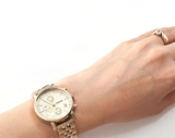 Buy Shop Fossil Boyfriend Chronograph Gold Dial Gold Steel Strap Watch for Women - ES2197 USA Online