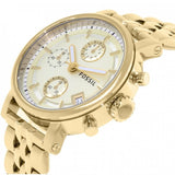 Buy Shop Fossil Boyfriend Chronograph Gold Dial Gold Steel Strap Watch for Women - ES2197 USA Online