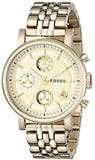 Buy Shop Fossil Boyfriend Chronograph Gold Dial Gold Steel Strap Watch for Women - ES2197 USA Online