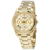 Buy Shop Fossil Boyfriend Chronograph Gold Dial Gold Steel Strap Watch for Women - ES2197 USA Online