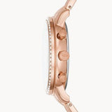 Buy Shop Fossil Boyfriend Chronograph Rose Gold Dial Rose Gold Steel Strap Watch for Women - ES3380 USA Online