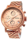 Buy Shop Fossil Boyfriend Chronograph Rose Gold Dial Rose Gold Steel Strap Watch for Women - ES3380 USA Online