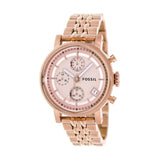 Buy Shop Fossil Boyfriend Chronograph Rose Gold Dial Rose Gold Steel Strap Watch for Women - ES3380 USA Online