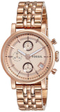 Buy Shop Fossil Boyfriend Chronograph Rose Gold Dial Rose Gold Steel Strap Watch for Women - ES3380 USA Online