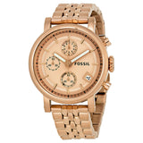 Buy Shop Fossil Boyfriend Chronograph Rose Gold Dial Rose Gold Steel Strap Watch for Women - ES3380 USA Online