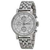 Buy Shop Fossil Boyfriend Chronograph Silver Dial Silver Steel Strap Watch for Women - ES2198 USA Online
