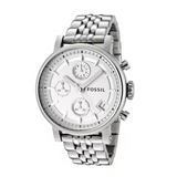 Buy Shop Fossil Boyfriend Chronograph Silver Dial Silver Steel Strap Watch for Women - ES2198 USA Online