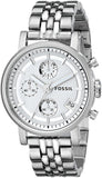 Buy Shop Fossil Boyfriend Chronograph Silver Dial Silver Steel Strap Watch for Women - ES2198 USA Online