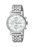 Buy Shop Fossil Boyfriend Chronograph Silver Dial Silver Steel Strap Watch for Women - ES2198 USA Online