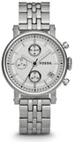Buy Shop Fossil Boyfriend Chronograph Silver Dial Silver Steel Strap Watch for Women - ES2198 USA Online