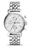 Buy Shop Fossil Boyfriend Chronograph Silver Dial Silver Steel Strap Watch for Women - ES2198 USA Online
