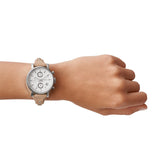 Buy Shop Fossil Boyfriend Chronograph White Dial Brown Leather Strap Watch for Women - ES3625 USA Online