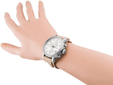 Buy Shop Fossil Boyfriend Chronograph White Dial Brown Leather Strap Watch for Women - ES3625 USA Online