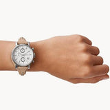 Buy Shop Fossil Boyfriend Chronograph White Dial Brown Leather Strap Watch for Women - ES3625 USA Online