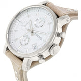 Buy Shop Fossil Boyfriend Chronograph White Dial Brown Leather Strap Watch for Women - ES3625 USA Online