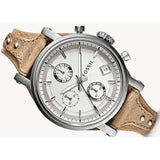 Buy Shop Fossil Boyfriend Chronograph White Dial Brown Leather Strap Watch for Women - ES3625 USA Online