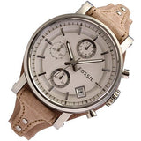 Buy Shop Fossil Boyfriend Chronograph White Dial Brown Leather Strap Watch for Women - ES3625 USA Online