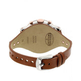 Buy Shop Fossil Boyfriend Chronograph White Dial Brown Leather Strap Watch for Women - ES3837 USA Online