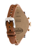 Buy Shop Fossil Boyfriend Chronograph White Dial Brown Leather Strap Watch for Women - ES3837 USA Online