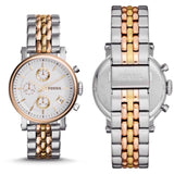 Buy Shop Fossil Boyfriend Chronograph White Dial Two Tone Steel Strap Watch for Women - ES3840 USA Online