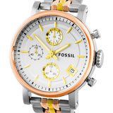 Buy Shop Fossil Boyfriend Chronograph White Dial Two Tone Steel Strap Watch for Women - ES3840 USA Online