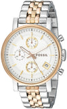 Buy Shop Fossil Boyfriend Chronograph White Dial Two Tone Steel Strap Watch for Women - ES3840 USA Online
