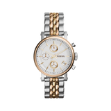 Buy Shop Fossil Boyfriend Chronograph White Dial Two Tone Steel Strap Watch for Women - ES3840 USA Online