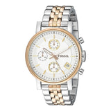 Buy Shop Fossil Boyfriend Chronograph White Dial Two Tone Steel Strap Watch for Women - ES3840 USA Online