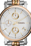 Buy Shop Fossil Boyfriend Chronograph White Dial Two Tone Steel Strap Watch for Women - ES3840 USA Online