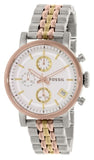 Buy Shop Fossil Boyfriend Chronograph White Dial Two Tone Steel Strap Watch for Women - ES3840 USA Online