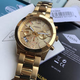 Buy Shop Fossil Boyfriend Gold Dial Gold Steel Strap Watch for Women - ES3884 USA Online
