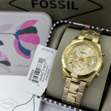 Buy Shop Fossil Boyfriend Gold Dial Gold Steel Strap Watch for Women - ES3884 USA Online