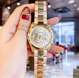 Buy Shop Fossil Boyfriend Gold Dial Gold Steel Strap Watch for Women - ES3884 USA Online