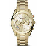 Buy Shop Fossil Boyfriend Gold Dial Gold Steel Strap Watch for Women - ES3884 USA Online